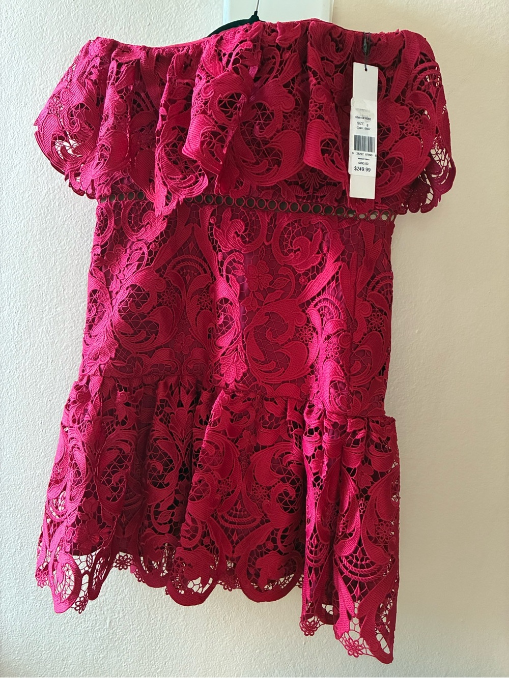 Elegant Red Lace women Dress